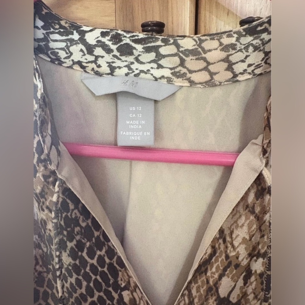 H&M Snake Print Dress - Brown and Cream - Picture 2 of 3